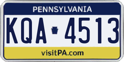 PA license plate KQA4513