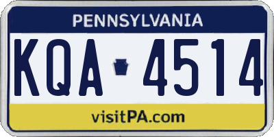 PA license plate KQA4514