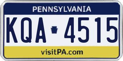 PA license plate KQA4515