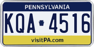 PA license plate KQA4516