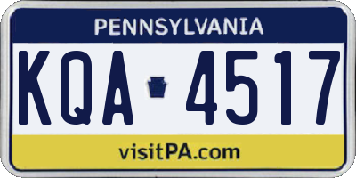 PA license plate KQA4517