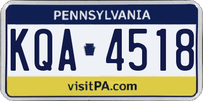 PA license plate KQA4518