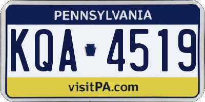 PA license plate KQA4519