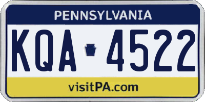 PA license plate KQA4522
