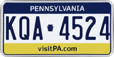 PA license plate KQA4524