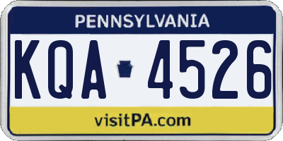 PA license plate KQA4526