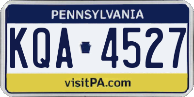 PA license plate KQA4527