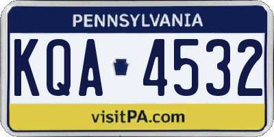 PA license plate KQA4532