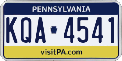 PA license plate KQA4541