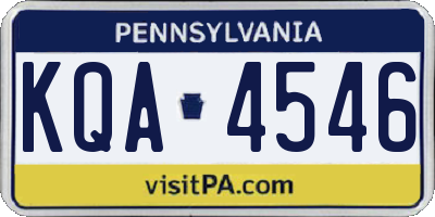 PA license plate KQA4546