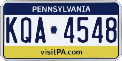 PA license plate KQA4548
