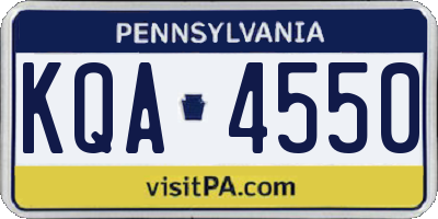 PA license plate KQA4550