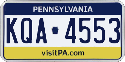 PA license plate KQA4553