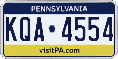 PA license plate KQA4554