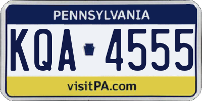 PA license plate KQA4555