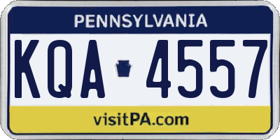 PA license plate KQA4557