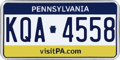 PA license plate KQA4558