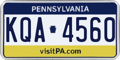 PA license plate KQA4560