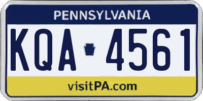 PA license plate KQA4561