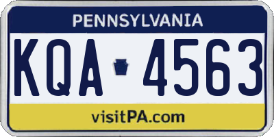 PA license plate KQA4563