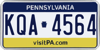 PA license plate KQA4564
