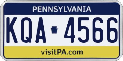PA license plate KQA4566