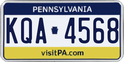 PA license plate KQA4568