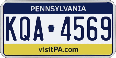 PA license plate KQA4569