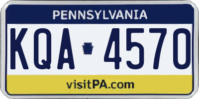 PA license plate KQA4570
