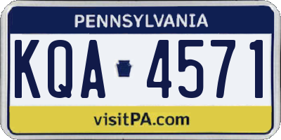 PA license plate KQA4571