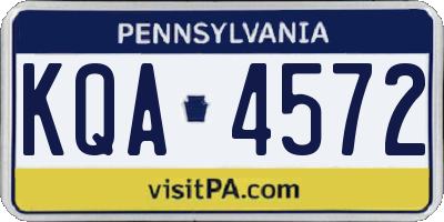 PA license plate KQA4572