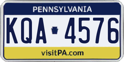 PA license plate KQA4576