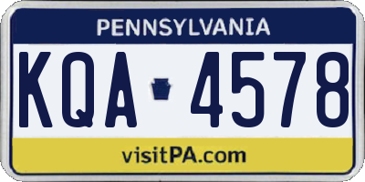 PA license plate KQA4578