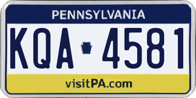 PA license plate KQA4581