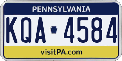 PA license plate KQA4584