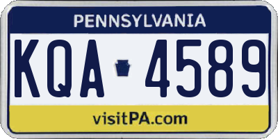 PA license plate KQA4589
