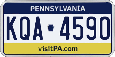 PA license plate KQA4590