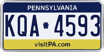 PA license plate KQA4593