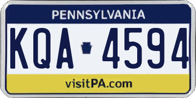PA license plate KQA4594
