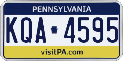 PA license plate KQA4595