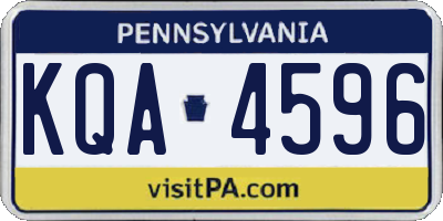 PA license plate KQA4596