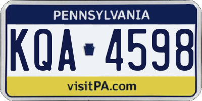 PA license plate KQA4598