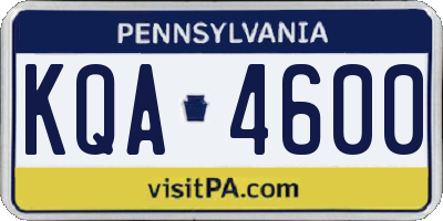 PA license plate KQA4600