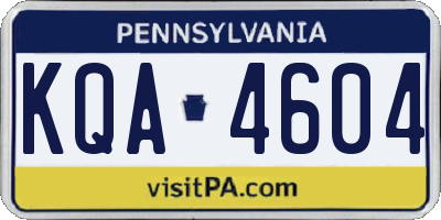 PA license plate KQA4604