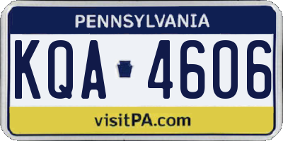 PA license plate KQA4606