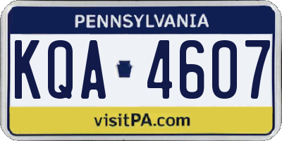 PA license plate KQA4607