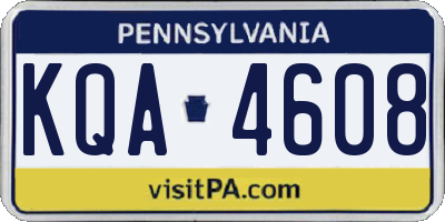 PA license plate KQA4608