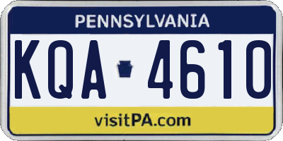 PA license plate KQA4610