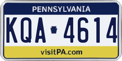 PA license plate KQA4614