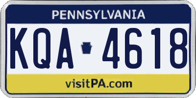 PA license plate KQA4618